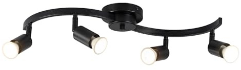 SEEBLEN 4 Light Track Lighting Fixtures,Kitchen Lighting Fixtures Ceiling with Rotatable Light Head,Black Ceiling Spotlight for Dining Room Living Room Bedroom.