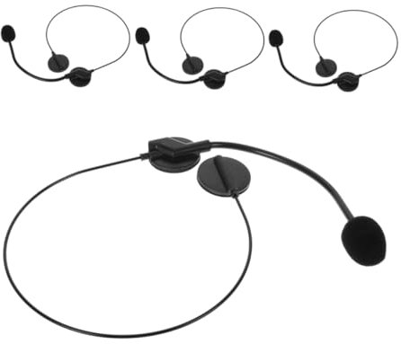 Cabilock 4 Pièces Accessoires de Costume de Faux Microphone pour Cosplay Accessoires de Halloween de Déguisement Rock Star Mic Prothèse de Tête pour Événements Thématiques
