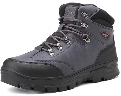 AX BOXING Scarpe Uomo Invernali Stivali Caldo Scarponcini Trekking Antiscivolo Scarpe da Neve Comode Outdoor Stivaletti Taglia 41-46 EU(Blu_B,43 EU)