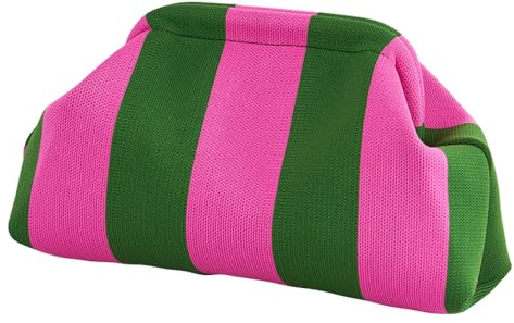 XFSRG Bolso de Mano Mujer Rayas Bolso de Punto Gran Diseño Moderno Ideal para el Día a Día Citas y Viajes