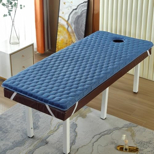 PA-DABAOO Spa-Massage-Matratzenauflage Mit Gesichtsloch, Bequemer Wimpernbett-Auflagebezug Für Massagetische, Massagezubehör-Schutzpolster, rutschfest Und Atmungsaktiv,190 * 75cm