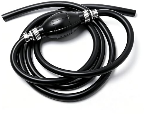 CYTGOUPER 1M Benzinschlauch Mit Pumpball, Aluminiumlegierung Multifunktions Handpumpe Benzin, Schlauch I.D. 8 Mm Umfüllpumpe für Kraftstoff, Benzin, Auto, Hubschrauber