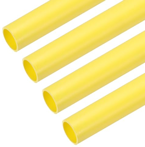 QUARKZMAN Tuyau Conduit PVC 1.3m/51 Longueur 16mm OD Gaine Câble Jaune Tube Droit Pour Installation Câblage Électrique Lot de 4