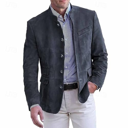 SOOUICKER Sakko Herren Sportlich Modern Jackett Vintage Blazer Casual Übergangsjacke Business Kurzmantel Elegant Bomberjacke Winter Anzugjacke Outdoor