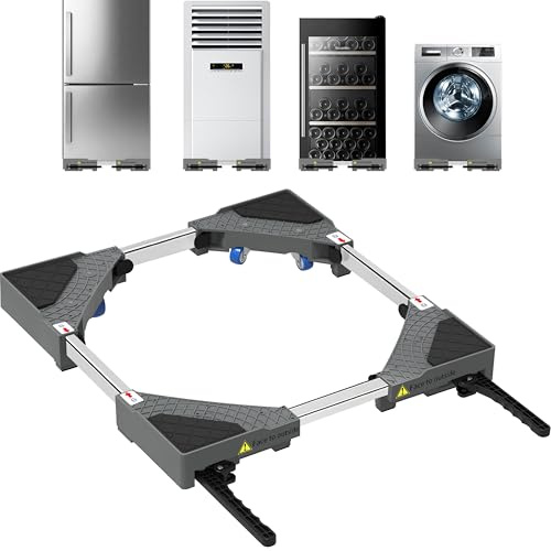 NIUXX Adjustable stand for washing machine: Mobile base with 360° rotating wheel - Universal base for washing machines and dryers from 42 to 69 cm - Load capacity of 400 kg