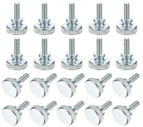 PATIKIL Tornillos De Manija Estriados M3 X 8mm, 20Pcs Tornillos De Manija Con Cabeza Estriada Métrica Y Agarres De Hombro Para Fijar Montajes De TV Y Monitor
