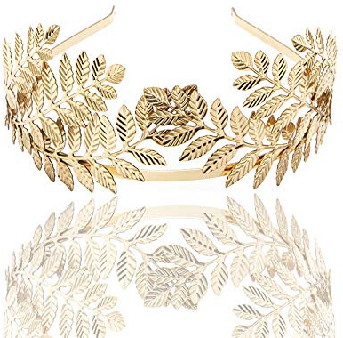 Lorbeerkranz, Römische Göttin Haarreif, Göttin Haarreif, Lorbeerkranz Kopfschmuck, Römische Blattkrone,Stirnband Mit Blattgold, Kopfschmuck Braut Geeignet Für Cosplay, Hochzeit, Party, Gold