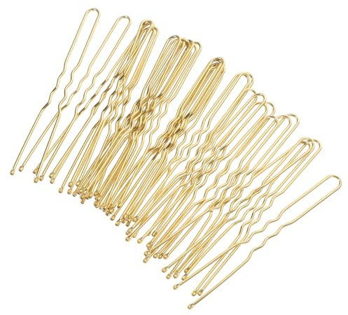TOVINANNA Lot de 50 Épingles à Cheveux de U 7 CM Métal Doré Bâtonnets Minimalistes pour Chignons et Coiffures Accessoires Cheveux Femmes et Filles Maintien et Bouclés