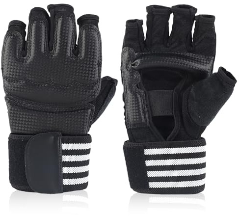 Hwtcjx Boxhandschuhe für Kinder, Junior Sparring Gloves, Boxing Gloves, Kinderboxhandschuhe, PU Boxhandschuhe, Junior Sparringhandschuhe, Altersgruppe 3-15 Jahre, Boxtraining (Schwarz, M)