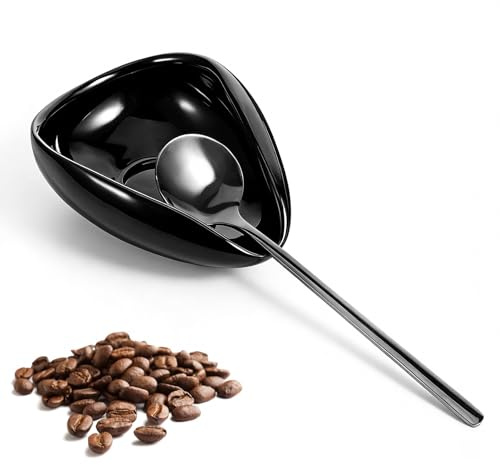 Psyqtsuary Coffee Spoon Rest, Small Spoon Rest Mini Ceramic Coffee Spoons Holder for Coffees Bar, Black Coffees Stirrers Holder for CoffeeStation Decor (Black)