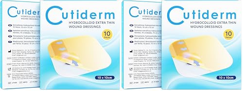 Hydrokolloid Extra Dünn Wundauflagen, steril, 10 Stück (10cm x 10cm) (Packung mit 2)