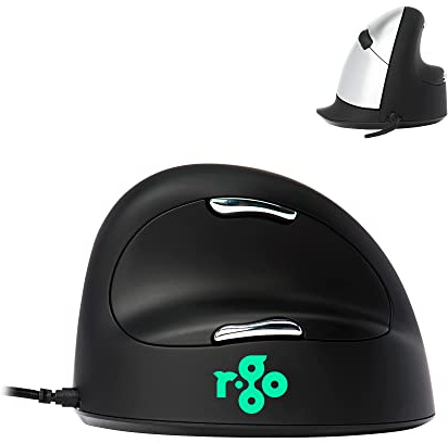 R-Go HE Break Mouse - Souris Ergonomique - Modèle Vertical - Avec logiciel anti-RSI - Prévention Syndrome de la Souris et Epicondylite - Grand (au-Dessus 185mm) - Pour droitiers - Filaire USB