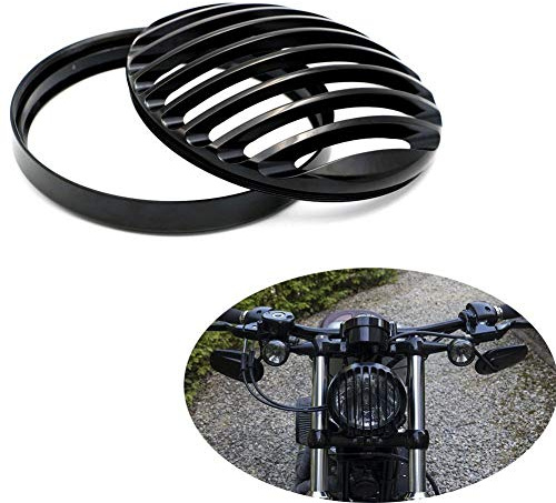 TIANRUIDA Grille de phare en métal pour Harley Davidson Sportster XL 883 1200 X48 Noir