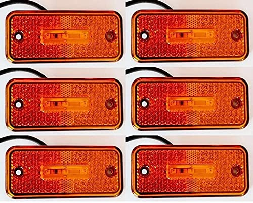 24/7 Auto 6 x LED 12 V Seitenmarkierungsleuchten mit Halterungen Orange LKW Van Camper Bus