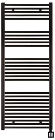 Eco Radiateur - Asciugamani elettrico - Radiatore bagno programmabile - Porta asciugamano con timer - Riscaldamento per bagno - Made in Germany (1475HX600L, Nero)