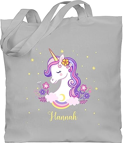 Geschenk mit Namen personalisiert by Shirtracer - Baumwolltasche - Einhorn Geschenk Einhörner I Unicorn