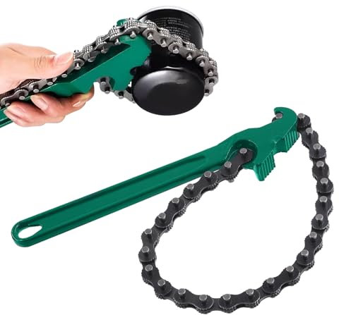 Keadic 1 chiave a cricchetto da 22,9 cm, resistente, chiave a catena regolabile per filtro dell'olio, pinza multiuso per raccordi per tubi di diametro massimo 12,7 cm, per camion e auto