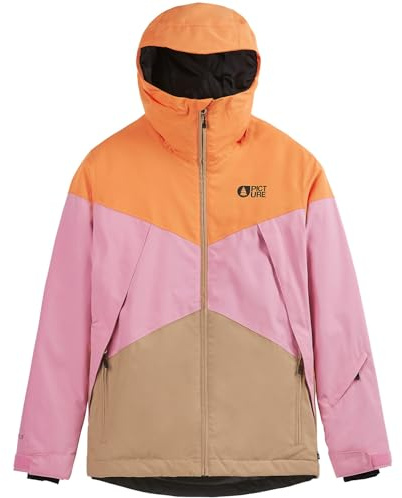 Picture W Seakrest Jacket Colorblock-Orange-Pink - Warme wasserdichte Damen Freeride Skijacke, Größe S - Farbe Latte