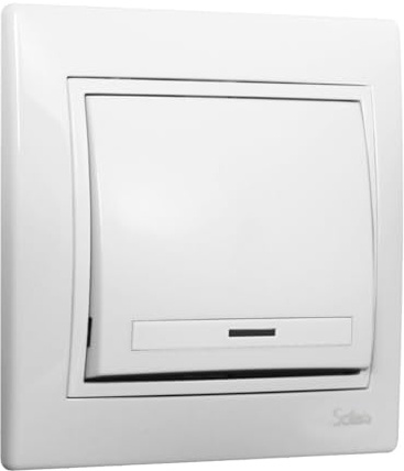 Interruptor conmutador blanco, serie Europa, 10A, 250V, instalación en superficie, para controlar iluminación y mejorar diseño interior.