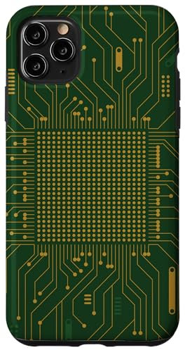 Carte mère Microchip Circuit IT Fond d'ordinateur Vert Coque pour iPhone 11 Pro Max