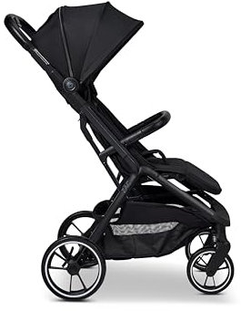 MOON ZAC onyx/melange, Buggy mit Liegefunktion, bis 22kg, UV-Schutz 50+, zusammenklappbar, große Räder, Kollektion 2025