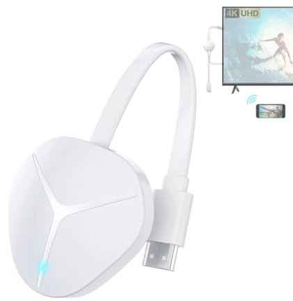 Adattatore dongle HDMI wireless 4K 1080P, streaming di film WiFi, mostra ricevitore per i-Phone, i-Pad, Android, tablet, laptop, finestra a HDTV/monitor/proiettore, compatibile Miracast, Air Play,