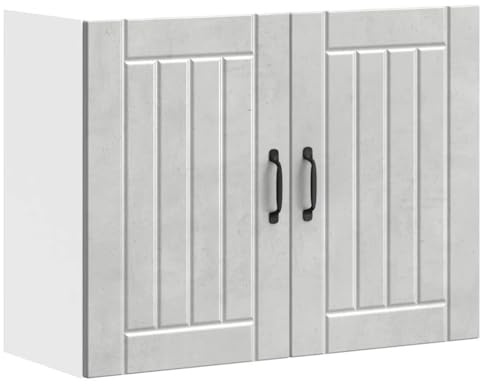 Myheimly Küchenschrank Küchenzeile,Küchenmöbel Einbauküche Schrank,Holzwerkstoff Schrank,Betongrau,wall Cabinet,80 x 31 x 60 cm