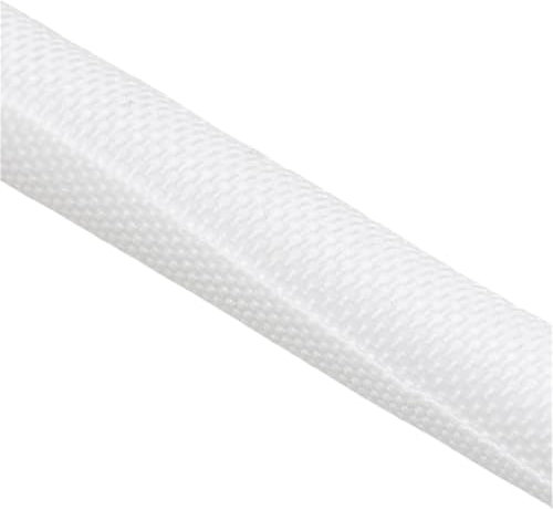 AMENGJ Cable Sleeve Self Closing PET Expandable Braided Sleeve Line Management Flexible Pipe Tube Wire Wrap Insulated Protect Braided Cable Sleeve(WHITE,29MM_4METERS)