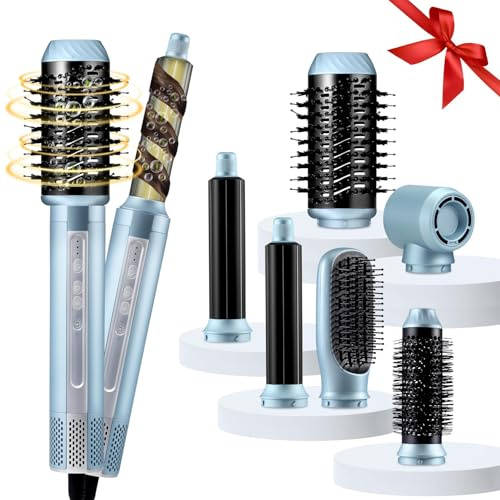 Hair Styler 6 in 1, 110000 RPM High-Speed Motor Ionic Hairdryer, Hot Air Brush, Air Auto-Wrap Curlers, Air Curler, Ionic Hairdryer, Air Styler for Fast Drying