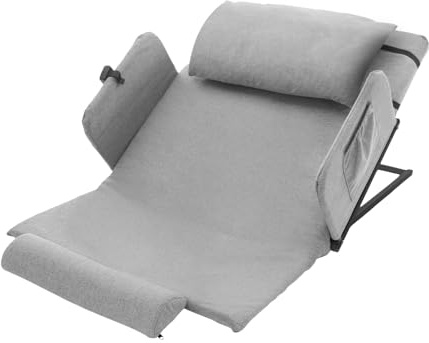 ROMYIX Elektrisch verstellbares Rückenlehnenbett,2 – 80 ° verstellbar,Seniorenbett elektrisch verstellbar für ältere Patienten,Pflegematratze mit Kissen,Armlehnen,Fußpad,300kg (Grau)