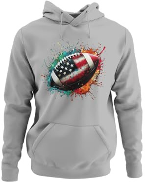Knut Fashion & Streetwear huvtröja för män, amerikansk fotboll för män, huvtröja med huva, kläder, brands boll, splash design, pullover, kläder, storlekar XS-5XL, Heather gry, XL