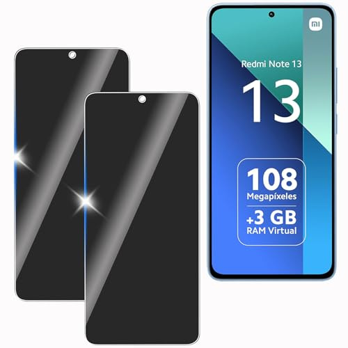 KULAIKE 2 Stück Sichtschutz für Xiaomi Redmi Note 13, Anti-Spähen Privatsphäre Schutzfolie,Anti-Spy Panzer Schutz Glas Folie,Blickschutzfolie, 9H Härte, Anti-Kratzer, Stoßfest
