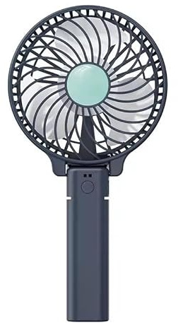 Hand Held Fan, Portable Handheld USB Rechargeable Fans with 3 Speeds, Foldable Desk Desktop Fan for Home Office Bedroom Outdoor Travel, Make up (Dark Blue)