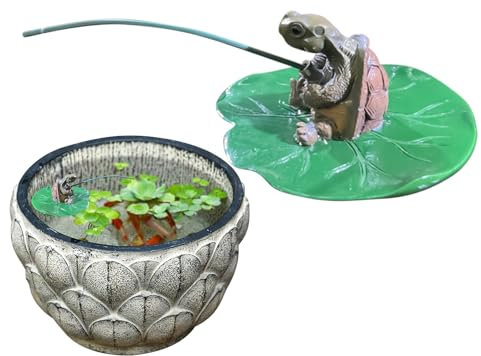 Générique Turtle Statue, Mini Pond Decor, Resin Fishing Sculpture, Decorative Figure for Porch Display, Beach Room Accent, Home Patio Ornament, Lawn and Yard Decoration 61.48 inches