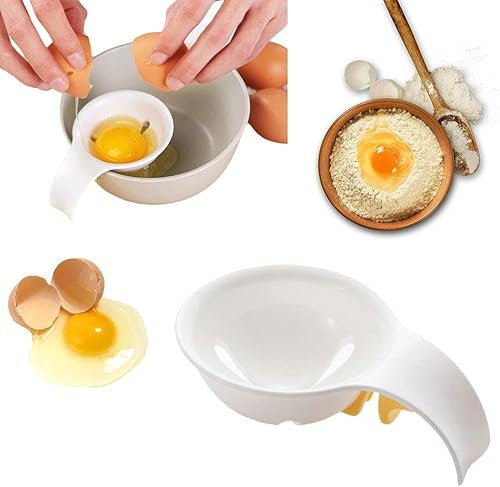 1pc White Egg White Yolk Separator,Egg Separator for Raw Eggs,Bowl-Clip and Yolk Separator Strainer for Baking Cakes,Kitchen Gadget Cooking Specialty Tools and Gadgets