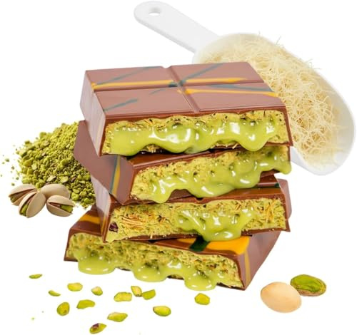 Chalando Dubai Chocolate da 200g – Tavoletta Artigianale al Cioccolato al Latte con Ripieno al Pistacchio e Pasta Kadaifi – Prodotto Gourmet per Momenti di Puro Piacere