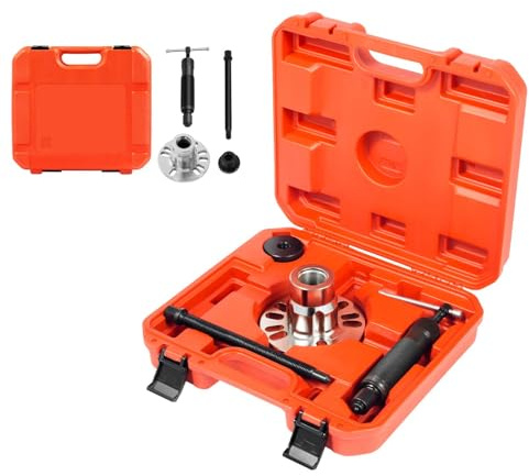 HeinaTond Extracteur de moyeu de roue hydraulique 10T - Kit d'outils pour arbres de transmission - Extracteur de roulement de roue hydraulique universel pour jantes 4/5 trous 96-125 mm (rouge)