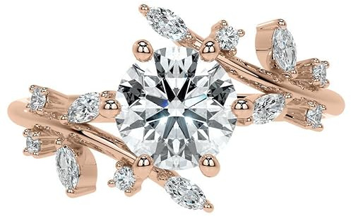 Molioaki Verlobungsring Damen 925 Sterling Silber/9K/14K/18K Gold Eheringe 1.29-3.29ct 5A Zirkonia/Moissanit/Laborgezüchteter Diamant Personalisierte Individuelle Gravur Ring-R