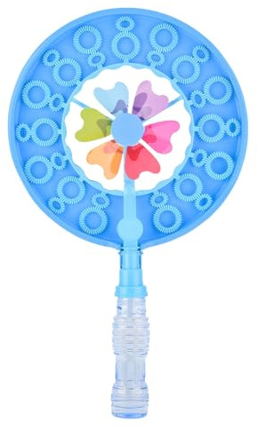 CFTGIW Windmill Bubble Wand Detachable Multi Hole Children Pinwheel Bubble Blower for Travel Outdoor Blue a and Wand Children's Wheel Unique Mesmerizing This (Blue)