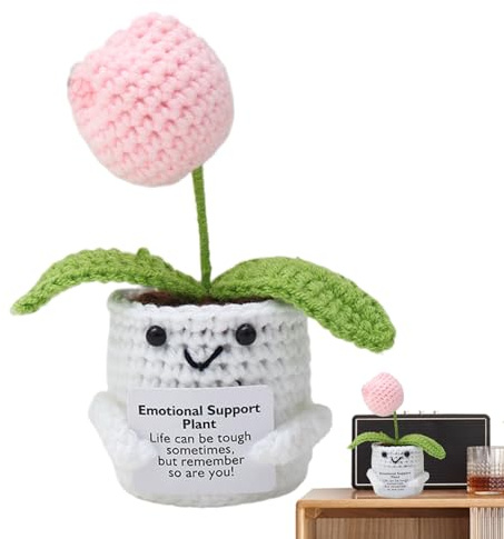 Liten stämningshöjande plysch, liten stämningshöjande plysch Dekorativ Söt | Handgjord stickad docka Soft Stress Relief Spänningsavlastning för , arbetsplats, vardagsrum, skrivbord,