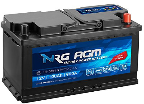 NRG AGM Autobatterie 100Ah 900A/EN 12V Start Stop Plus VRLA Batterie statt 92Ah 95Ah