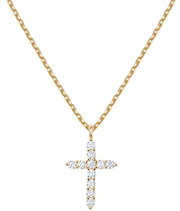 PAVOI 14K Gold Plated Cross Necklace for Women | Cross Pendant | Gold Necklaces for Women