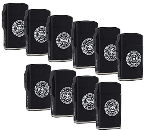 Pack de 10 Briquets Tempête Torche Patutiki Noir