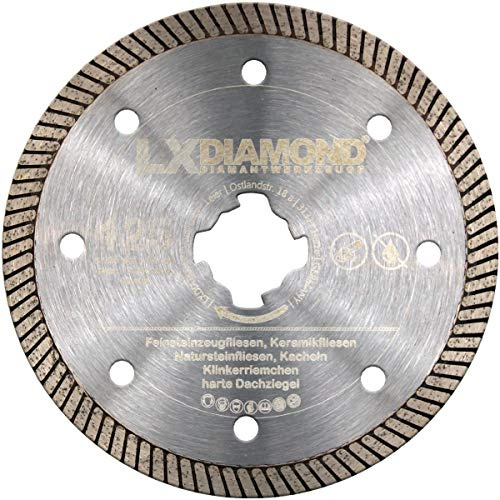 LXDIAMOND Diamant-Trennscheibe 125mm Premium Diamantscheibe für Feinsteinzeug Fliesen Natursteinfliesen passend für/kompatibel mit Bosch X-LOCK Winkelschleifer 125 mm