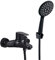 Conjunto de Grifo para Bañera, Acero Inoxidable SUS 304, Set de Grifo para bañera y Cabezal de ducha con Manguera de 1.5 metros de Plástico y Soporte para Pared, cepillado en Negro Mate SUS304