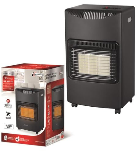 STUFA A GAS PIEGHEVOLE 4200 WATT 3 LIVELLI DI POTENZA COLORE NERO