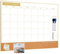 Whiteboard-Kalender & Korkboard-Kombination, 60 x 45 cm, Magnetisches Whiteboard mit Kalender, Goldener Rahmen, Monatsplaner für Büro, Zuhause, Schule