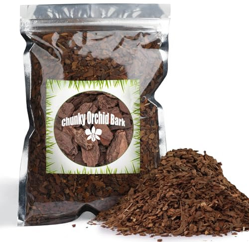 Orchid Bark for Plants, Organic Pine Bark for Proper Root Development for Phalaenopsis, Cattleyas, Dendrobiums, Oncidiums, Paphiopedilums and More (1L, Small(4-8mm))