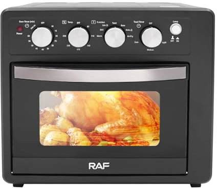 vinnyooc Multifunktions-Ofen Elektrobackofen Fritteuse Toaster 25L Großer Kapazität Kompakter Elektroofen Tischbackofen Antihaft-Beschichtung Für Bäckereien Restaurants Hotels Snackbars