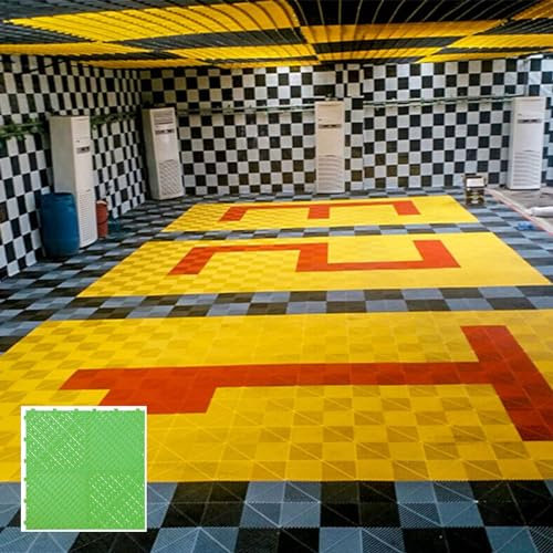 de baldosas de garaje de 40x40x2 cm, baldosas de suelo de garaje entrelazadas, baldosas de drenaje de polipropileno duraderas, baldosas de suelo entrelazadas antideslizantes versátiles 48PCS Green